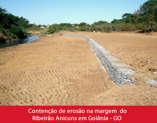Contenção de erosão na margem do Ribeirão Anicuns em Goiânia - GO.fw