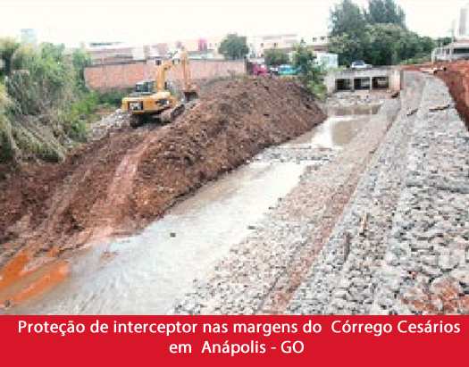 Proteção de interceptor nas margens do Córrego Cesários em Anápolis - GO.fw